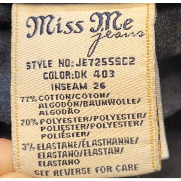 Miss Me Y2K Skinny Crop Low Rise Jeans Sz 27 Crystal Embellished Jeans - Picture 6 of 12